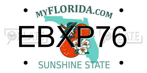EBXP76 Florida License Plate