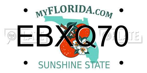 EBXQ70 Florida License Plate