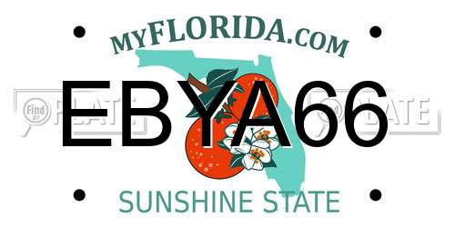 EBYA66 Florida License Plate