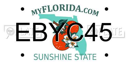 EBYC45 Florida License Plate