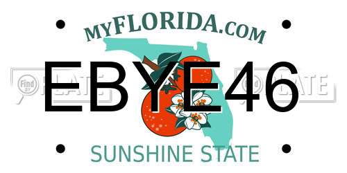 EBYE46 Florida License Plate