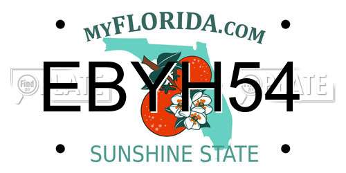 EBYH54 Florida License Plate
