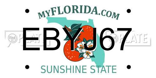 EBYJ67 Florida License Plate
