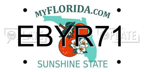 EBYR71 Florida License Plate