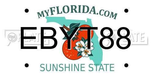 EBYT88 Florida License Plate