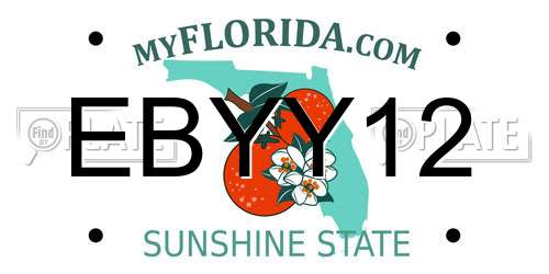 EBYY12 Florida License Plate