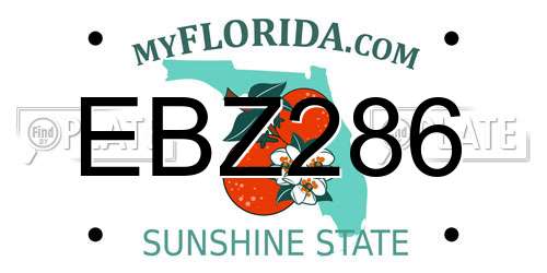 EBZ286 Florida License Plate