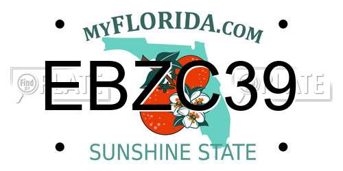 EBZC39 Florida License Plate