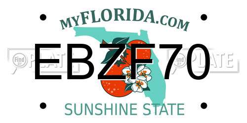 EBZF70 Florida License Plate