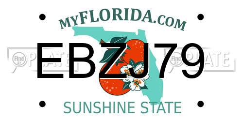 EBZJ79 Florida License Plate