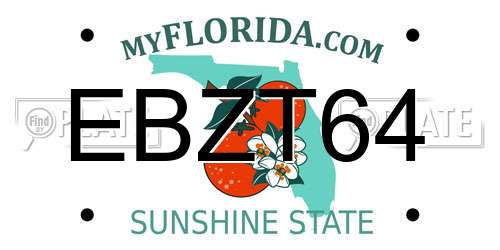 EBZT64 Florida License Plate