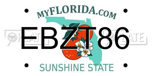 EBZT86 Florida License Plate
