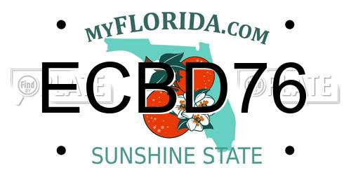 ECBD76 Florida License Plate