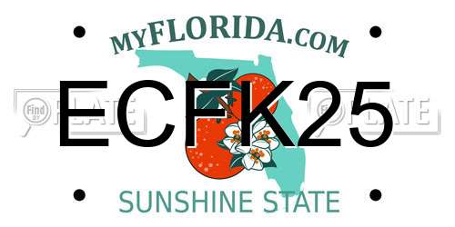 ECFK25 Florida License Plate