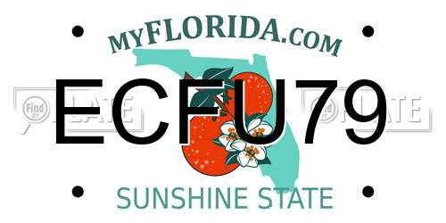 ECFU79 Florida License Plate