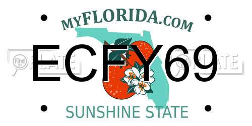ECFY69 Florida License Plate
