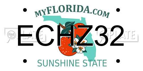 ECHZ32 Florida License Plate