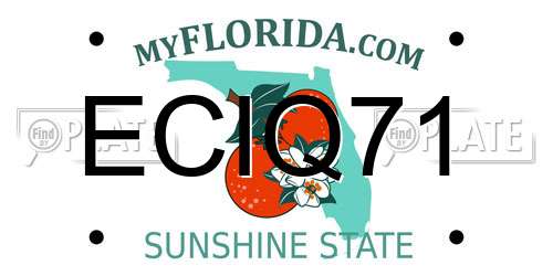 ECIQ71 Florida License Plate