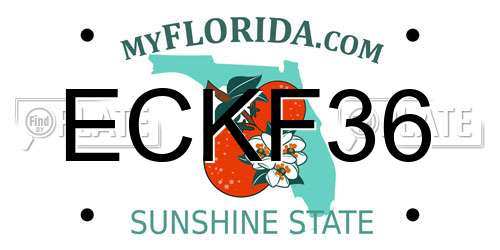ECKF36 Florida License Plate