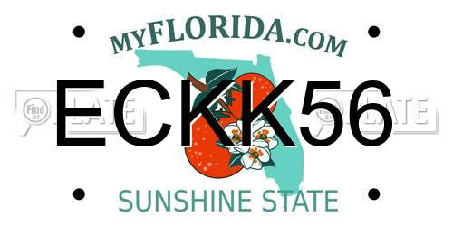 ECKK56 Florida License Plate