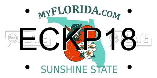 ECKP18 Florida License Plate