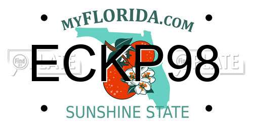 ECKP98 Florida License Plate