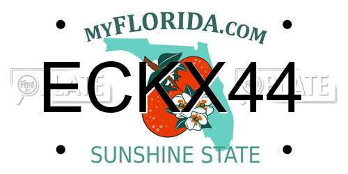 ECKX44 Florida License Plate