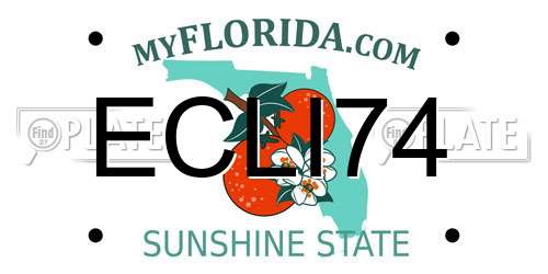 ECLI74 Florida License Plate