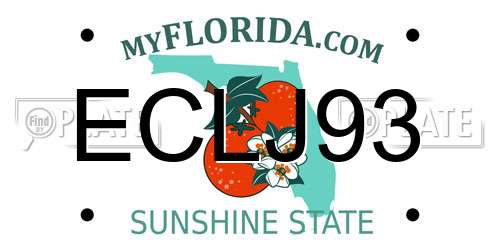 ECLJ93 Florida License Plate
