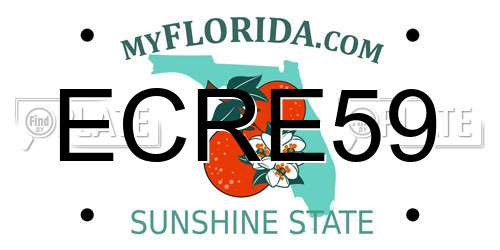 ECRE59 Florida License Plate
