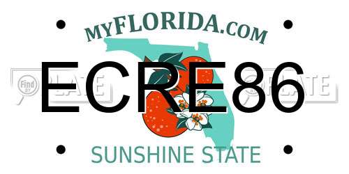 ECRE86 Florida License Plate