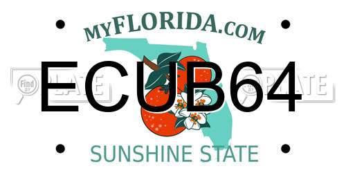 ECUB64 Florida License Plate
