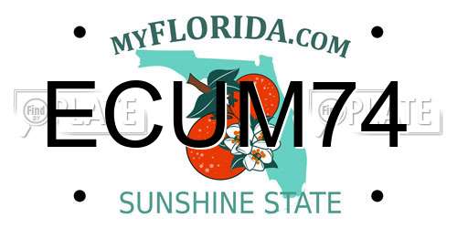 ECUM74 Florida License Plate