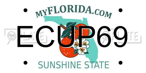 ECUP69 Florida License Plate