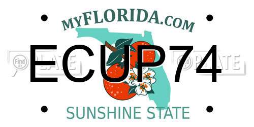 ECUP74 Florida License Plate