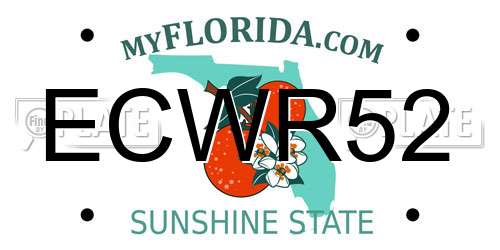 ECWR52 Florida License Plate