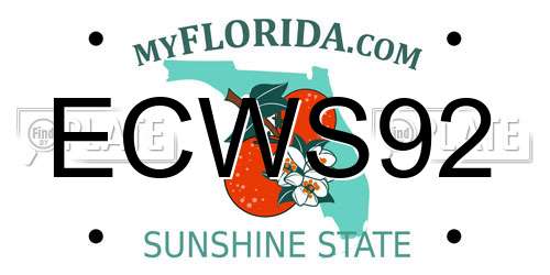 ECWS92 Florida License Plate