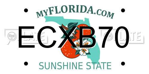 ECXB70 Florida License Plate