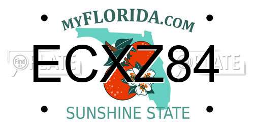 ECXZ84 Florida License Plate