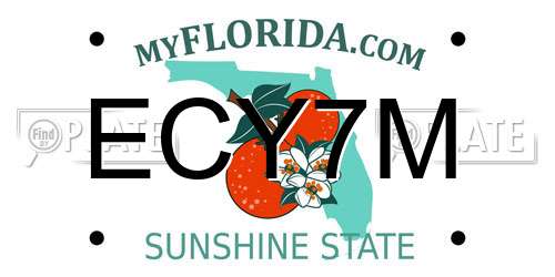ECY7M Florida License Plate