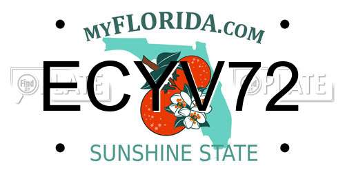 ECYV72 Florida License Plate