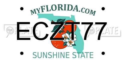 ECZT77 Florida License Plate
