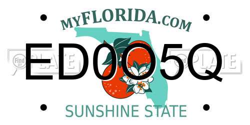 ED0O5Q Florida License Plate