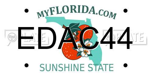 EDAC44 Florida License Plate