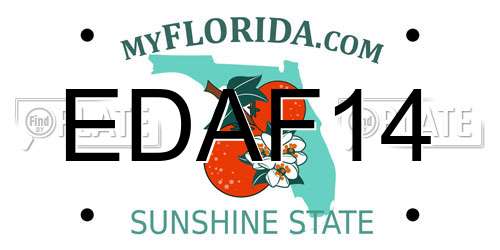 EDAF14 Florida License Plate