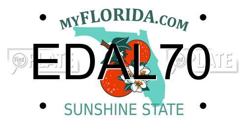 EDAL70 Florida License Plate