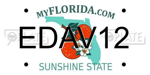 EDAV12 Florida License Plate