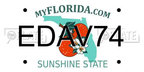 EDAV74 Florida License Plate