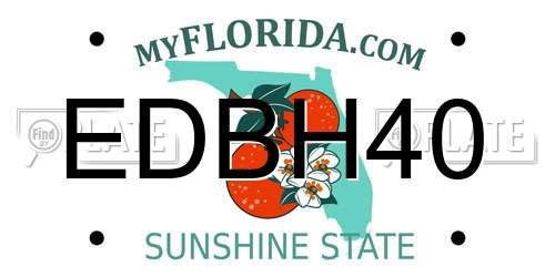 EDBH40 Florida License Plate