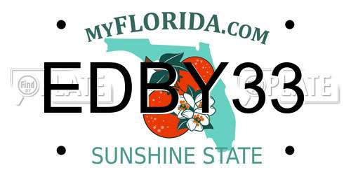 EDBY33 Florida License Plate
